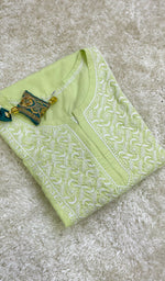 Load image into Gallery viewer, Gulnaaz Women's Lucknowi Handcrafted Cotton Chikankari Kurti-HONC0161264