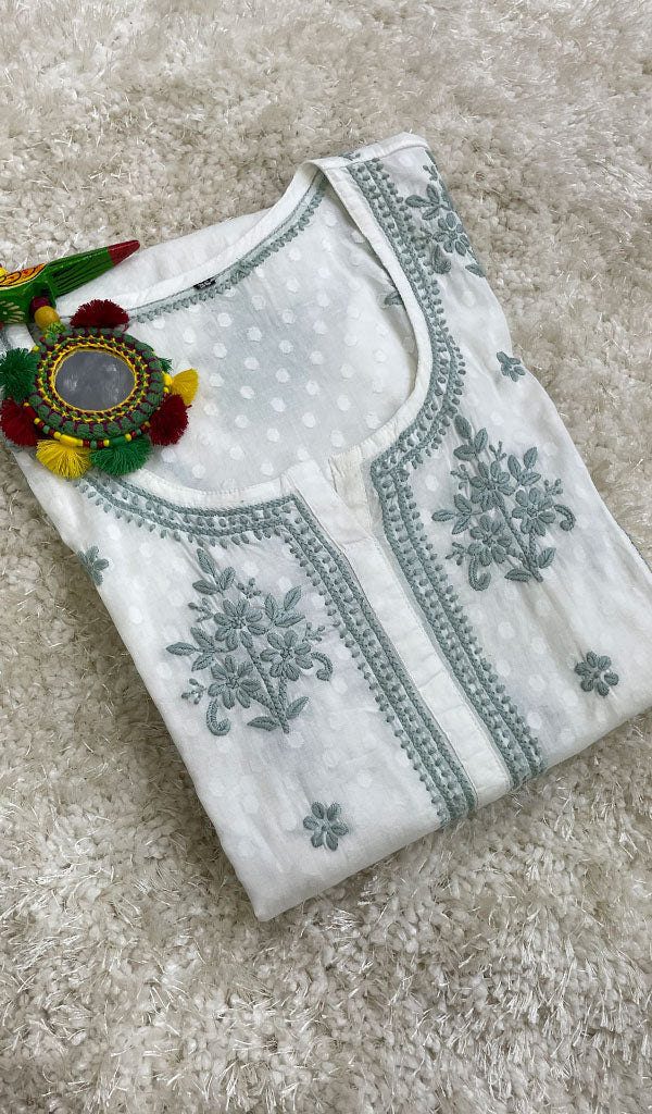Gulshan Women's Lucknowi Handcrafted Cotton Chikankari Kurti - HONC0159598