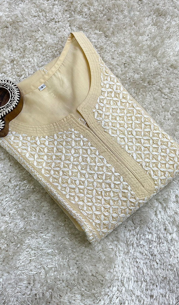 Zoyaa Women's Lucknowi Handcrafted Cotton Chikankari Kurti - HONC0164376