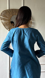 Load image into Gallery viewer, Riddhi Women's Lakhnavi Handcrafted Chanderi Silk Chikankari Top And Pant Set - HONC0360723