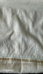 Load image into Gallery viewer, Women's Lakhnavi Handcrafted Mul Chanderi Chikankari Full Suit Material - HONC0279290