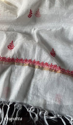 Load image into Gallery viewer, Women's Lakhnavi Handcrafted Mul Chanderi Unstitched Kurta And Dupatta Set - HONCO278129