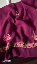 Load image into Gallery viewer, Alia Women's Lakhnavi Handcrafted Faux-Georgette Chikankari Semi-Stiched Suit Material - HONC0239597