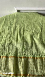 将图像加载到图库查看器中, Women's Lakhnavi Handcrafted Mul Chanderi Unstitched Chikankari Full Suit Material - HONC0328111