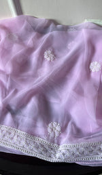 Load image into Gallery viewer, Women's Lucknowi Handcrafted Faux-Georgette Chikankari Suit Material - HONC0274415