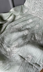 Load image into Gallery viewer, Women's Lakhnavi Handcrafted Mul Chanderi Semi - Stitched Angrakha And Dupatta Set - HONC02847110