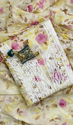 Load image into Gallery viewer, Women's Lakhnavi Handcrafted Mul Cotton Chikankari Kurta And Dupatta Set- HONC0157639