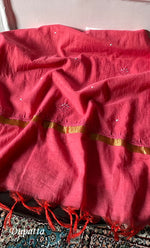 将图像加载到图库查看器中, Women's Lakhnavi Handcrafted Mul Chanderi Unstitched Chikankari Full Suit Material - HONC0304383