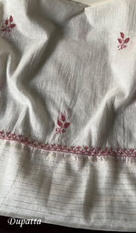 Load image into Gallery viewer, Women's Lakhnavi Handcrafted Mul Chanderi Unstitched Kurta And Dupatta Set - HONC0260937
