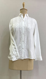 Load image into Gallery viewer, Women&#39;s Lakhnavi Handcrafted Modal Cotton Chikankari Top - HONC0196966
