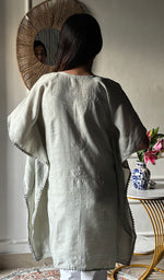 Load image into Gallery viewer, Women's Lucknowi Handcrafted Munga silk Chikankari Kaftan - HONC0316125