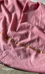 Load image into Gallery viewer, Women's Lakhnavi Handcrafted Mul Chanderi Unstitched Chikankari Full Suit Material - HONC0311943