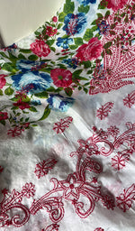 将图像加载到图库查看器中, Women's Lakhnavi Handcrafted Cotton Chikankari Unstitched Kurti Fabric - HONC0284316