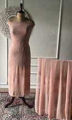 Load image into Gallery viewer, Women's Lucknowi Handcrafted Viscose Georgette Unstitched Chikankari Suit Material - HONC0336839