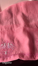 Load image into Gallery viewer, Women's Lakhnavi Handcrafted Mul Chanderi Semi - Stitched Kurta And Dupatta Set - HONC0249164