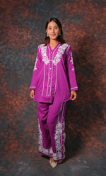 Load image into Gallery viewer, khayal Women's Lakhnavi Handcrafted Cotton Chikankari Kurti And Plazzo Set - HONC0323928