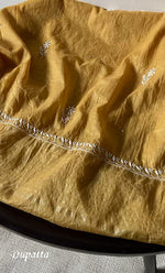 Load image into Gallery viewer, Women's Lakhnavi Handcrafted Mul Chanderi Semi - stitched Kurta And Dupatta Set- HONC0284742