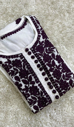Load image into Gallery viewer, Women's Lucknowi Handcrafted Mul Cotton Chikankari Kurti- HONC0151125
