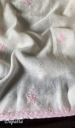 Load image into Gallery viewer, Shirin Women's Lakhnavi Handcrafted Mul Chanderi Unstitched Kurta And Dupatta Set - HONC0249185