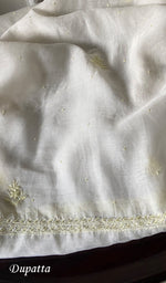 Load image into Gallery viewer, Aaliyah Women's Lakhnavi Handcrafted Mul Chanderi Semi - Stitched Kurta And Dupatta Set - HONC0253631