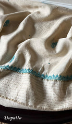 Load image into Gallery viewer, Women's Lakhnavi Handcrafted Munga Silk Chikankari Kurta And Dupatta Set- HONC0278844