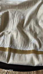 将图像加载到图库查看器中, Women's Lakhnavi Handcrafted Tissue Chanderi Unstitched Kurta And Dupatta Set - HONC0284692