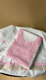 Load image into Gallery viewer, Women's Lakhnavi Handcrafted Mul Chanderi Unstitched Kurta And Dupatta Set - HONC0369033