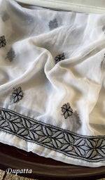 将图像加载到图库查看器中, Women's Lucknowi Handcrafted Faux-Georgette Chikankari Suit Material - HONC0277977