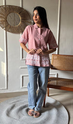 Load image into Gallery viewer, Arushi Women's Lakhnavi Handcrafted Cotton Chikankari Shirt - HONC0350025