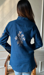 Load image into Gallery viewer, Women's Lucknowi Handcrafted Slub Cotton Chikankari Top - HONC0299164