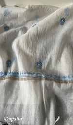 将图像加载到图库查看器中, Women's Lakhnavi Handcrafted Mul Chanderi Unstitched Kurta And Dupatta Set - HONC0273253