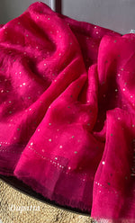 将图像加载到图库查看器中, Marifa Women's Lakhnavi Handcrafted Pure Organza Chikankari Unstitched Kurta And Dupatta Set- HONC0290692