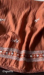 将图像加载到图库查看器中, Hana Women's Lakhnavi Handcrafted Mul Chanderi Semi - Stitched Kurta And Dupatta Set - HONC0290060