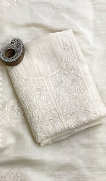 将图像加载到图库查看器中, Women's Lakhnavi Handcrafted Mul Chanderi Kurta And Dupatta Set- HONC0203216