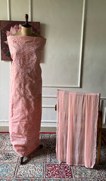 Load image into Gallery viewer, Women's Lakhnavi Handcrafted Unstitched Cotton Chikankari Suit Material - HONC0364003
