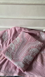 将图像加载到图库查看器中, Women's Lakhnavi Handcrafted Mul Chanderi Unstitched Kurta And Dupatta Set- HONC0362576