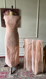 将图像加载到图库查看器中, Women's Lakhnavi Handcrafted Mul Chanderi Unstitched Chikankari Full Suit - HONC0370548
