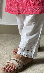 Load image into Gallery viewer, Women's Lucknowi Handcrafted Cotton Chikankari Pant - HONC0292452
