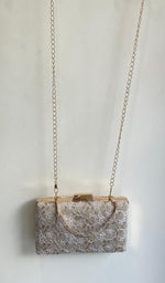 Load image into Gallery viewer, Beige Chikankari Embroidered Clutch - HONC0377323