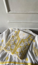 Load image into Gallery viewer, Women's Lakhnavi Handcrafted Mul Chanderi Unstitched Kurta And Dupatta Set- HONC0368975