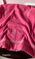 将图像加载到图库查看器中, Women's Lakhnavi Handcrafted Mul Chanderi Semi - Stitched Kurta And Dupatta Set - HONC0282431