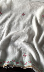 将图像加载到图库查看器中, Women's Lakhnavi Handcrafted Mul Chanderi Semi - Stitched Kurta And Dupatta Set - HONC0305477