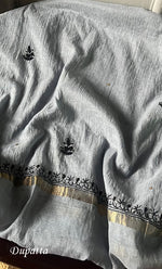 Load image into Gallery viewer, Women's Lakhnavi Handcrafted Mul Chanderi Semi - Stitched Kurta And Dupatta Set - HONC0270071