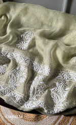 Load image into Gallery viewer, Women's Lakhnavi Handcrafted Bridal Pure Organza Silk  Chikankari Lehenga Set - HONC0294021