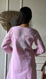 Load image into Gallery viewer, Women's Lakhnavi Handcrafted Kota Cotton Chikankari Kurti - HONC0360454