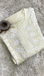 Load image into Gallery viewer, Women's Lucknowi Handcrafted Modal Cotton Chikankari Kurti - HONC0212074
