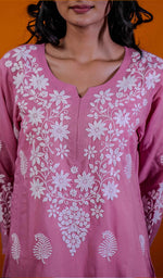 Load image into Gallery viewer, Reet Women's Lucknowi Handcrafted Modal Cotton Chikankari Kurti - HONC0211952