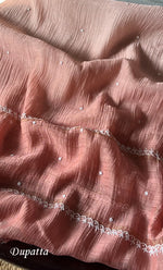 Load image into Gallery viewer, Women's Lakhnavi Handcrafted Mul Chanderi Semi - Stitched Anarkali And Dupatta Set - HONC0305927