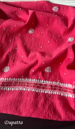 Load image into Gallery viewer, Women's Lakhnavi Handcrafted Mul Chanderi Unstitched Kurta And Dupatta Set - HONC0282259