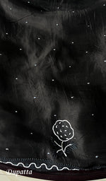 将图像加载到图库查看器中, Rose Women's Lakhnavi Handcrafted Pure Organza Chikankari Unstitched Kurta And Dupatta Set- HONC0272169